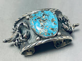 Fascinating San Felipe Kingman Turquoise Sterling Silver Bracelet-Nativo Arts