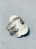 Turquoise Leaves Authentic Vintage Native American Navajo Sterling Silver Ring-Nativo Arts
