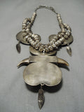One Of Best Vintage Native American Navajo Turquoise Sterling Silver Necklace Old-Nativo Arts