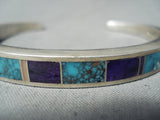 Important Ray Tracey Vintage Native American Navajo Turquoise Sugulite Sterling Silver Bracelet-Nativo Arts