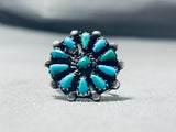 Wonderful Vintage Native American Zuni Turquoise Sterling Silver Ring-Nativo Arts