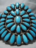 Quality Vintage Native American Navajo Teardrop Turquoise Sterling Silver American Bracelet-Nativo Arts