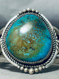 Phenomenal Vintage Native American Navajo Pilot Mountain Turquoise Sterling Silver Bracelet-Nativo Arts
