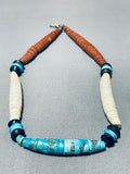 Native American One Of The Most Unique Vintage Santo Domingo Turquoise Heishi Choker Necklace-Nativo Arts