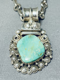 Authentic Ben Begaye (d) Vintage Native American Navajo Turquoise Sterling Silver Necklace-Nativo Arts