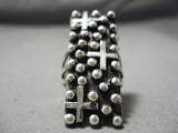 Towering Christian Cross Native American Navajo Sterling Silver Bead Ring-Nativo Arts