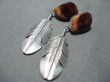 Dynamic Navajo Spiny Oyster Sterling Silver Earrings Native American-Nativo Arts