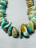 200 Gram Chunky Dunky Native American Navajo Green Turquoise Sterling Silver Necklace-Nativo Arts
