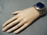 Impressive Navajo Native American Lapis Sterling Silver Bracelet-Nativo Arts