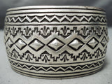 Marie Thompson Navajo Wide Sterling Silver Bracelet Native American-Nativo Arts