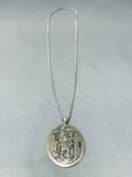 Fascinating Vintage Native American Navajo Sterling Silver Kachina Pendant Necklace-Nativo Arts