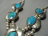 Fabulous Vintage Navajo/ Mexican Blue Diamond Turquoise Sterling Silver Necklace-Nativo Arts