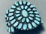 Astonishing Vintage Native American Navajo Turquoise Sterling Silver Cluster Bracelet-Nativo Arts