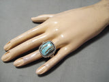 Important Vintage Native American Navajo Jeanette Dale Turquoise Sterling Silver Ring-Nativo Arts
