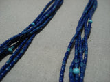 Wow!! Vintage Navajo Lapis Sterling Silver Native American Necklace Old-Nativo Arts