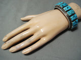 Important Vintage Native American Navajo Guild Turquoise Sterling Silver Bracelet-Nativo Arts