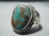 Exceptional Vintage Native American Navajo Royston Turquoise Sterling Silver Ring Old-Nativo Arts