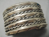Hand Tooled Vintage Navajo Sterling Silver Native American Bracelet Old-Nativo Arts