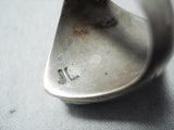 One Of The Best Vintage Native American Zuni Frog Fetish Sterling Silver Ring Old-Nativo Arts