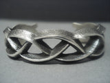 Aaron Anderson Vintage Navajo Sterling Silver Native American Jewelry Jewelry Bracelet-Nativo Arts