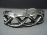 Aaron Anderson Vintage Navajo Sterling Silver Native American Jewelry Jewelry Bracelet-Nativo Arts