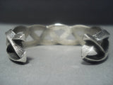 Aaron Anderson Vintage Navajo Sterling Silver Native American Jewelry Jewelry Bracelet-Nativo Arts