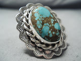 Superb San Felipe 8 Turquoise Sterling Silver Ring Native American-Nativo Arts
