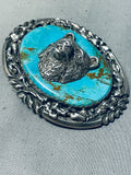 Best Bear Vintage Native American Navajo Turquoise Sterling Silver Buckle-Nativo Arts