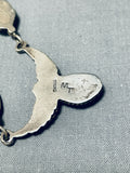 Beautiful Vintage Native American Navajo Turquoise Sterling Silver Necklace Signed-Nativo Arts