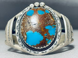 One Of The Finest Bisbee Turquoise Vintage Native American Navajo Sterling Silver Bracelet-Nativo Arts