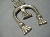 Early Vintage Native American Navajo Ingot Sterling Silver Naja Necklace Old-Nativo Arts