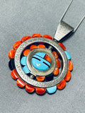 Native American Important Vintage Santo Domingo Turquoise Spiny Oyster Sterling Silver Necklace-Nativo Arts