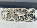 Very Intricate Work Native American Navajo Sterling Silver Horse Bracelet-Nativo Arts
