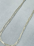 Very Rare Long Tube Vintage Native American Navajo Sterling Silver Necklace Old-Nativo Arts