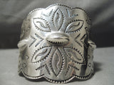 One Of The Best Early Vintage Native American Navajo Coin Silver Repoussed Bracelet Cuff-Nativo Arts