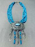 One Of The Most Unique Vintage Native American Navajo Concho Turquoise Sterling Silver Necklace-Nativo Arts