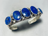 Exquisite Vintage Native American Navajo Lapis Sterling Silver Bracelet-Nativo Arts
