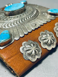 One Of The Best Vintage Native American Navajo Hand Sterling Silver Turquoise Ketoh Bracelet-Nativo Arts