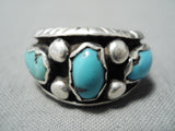 Wonderful Vintage Navajo Turquoise Sterling Silver Ring Native American Old-Nativo Arts