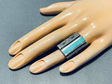 One Of The Most Unique Vintage Native American Zuni Turquoise Sterling Silver Ring-Nativo Arts