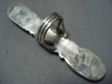One Of The Tallest Important Native American Navajo Turquoise Sterling Silver Ring-Nativo Arts