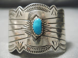 Amazing Vintage Native American Navajo Hand Carved Sterling Silver Turquoise Hair Barrette Clip-Nativo Arts
