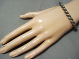 Impressive Vintage Native American Navajo Sterling Silver Rope Bracelet-Nativo Arts