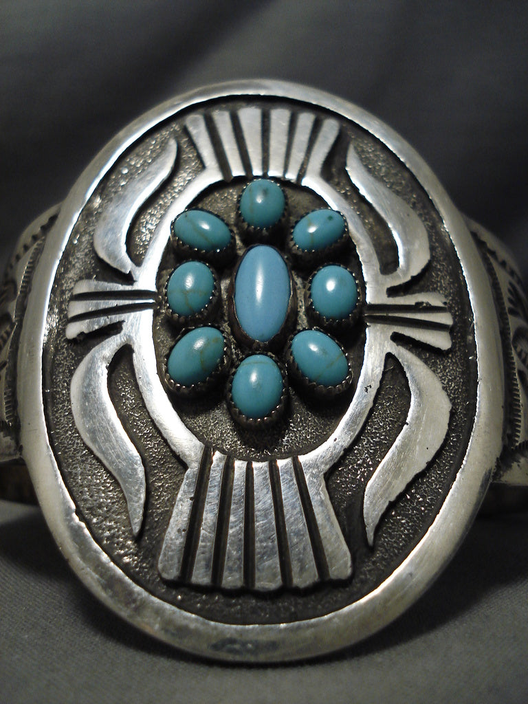 Magnificent Vintage Native American Navajo Mabe Kee Turquoise Sterling ...