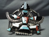 One Of The Best Vintage Native American Zuni Knifewing Turquoise Sterling Silver Bracelet Old-Nativo Arts