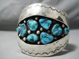 Magnificent Vintage Native American Navajo Morenci Turquoise Sterling Silver Bracelet-Nativo Arts