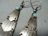 Exquisite Vintage Native American Navajo Sleeping Beauty Turquoise Sterling Silver Earrings Old-Nativo Arts