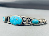 Native American Impressive Vintage Morenci Turquoise Sterling Silver Bracelet-Nativo Arts