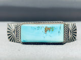 Important Vintage Native American Navajo Derrick Gordan Turquoise Sterling Silver Bracelet-Nativo Arts