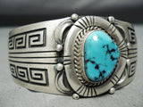 Important Vintage Native American Navajo Turquoise Craig Sterling Silver Bracelet-Nativo Arts